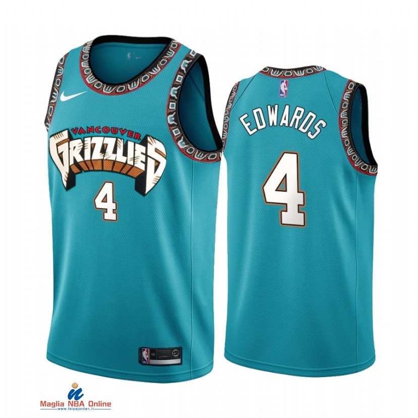 Maglia NBA Memphis Grizzlies NO.4 Carsen Edwards Teal Hardwood Classics 2021