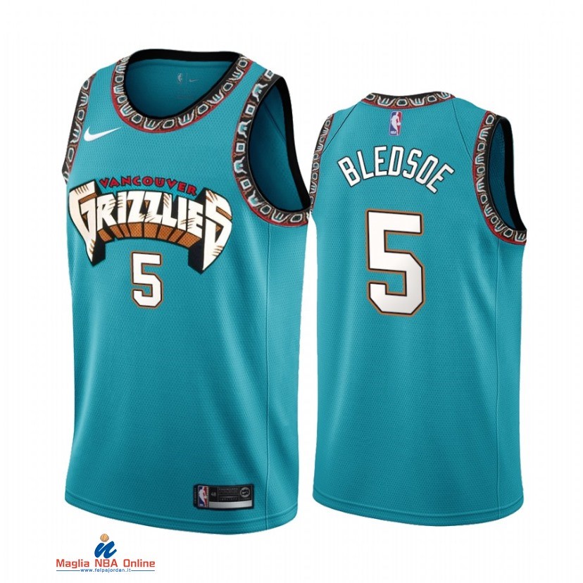 Maglia NBA Memphis Grizzlies NO.5 Eric Bledsoe Teal Hardwood Classics 2021