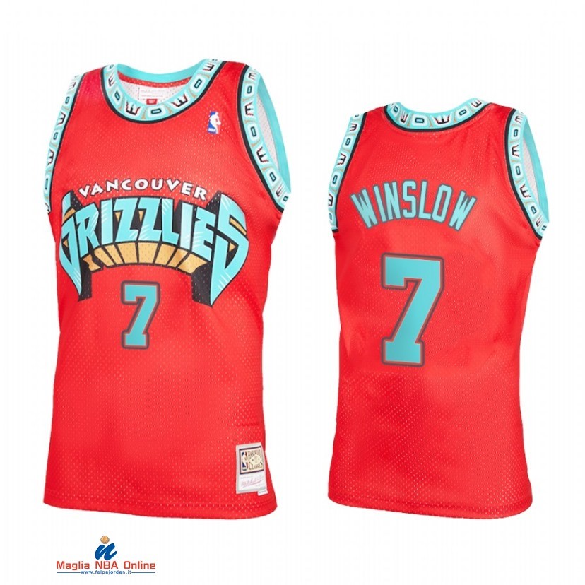 Maglia NBA Memphis Grizzlies NO.7 Justise Winslow Rosso Throwback 2021