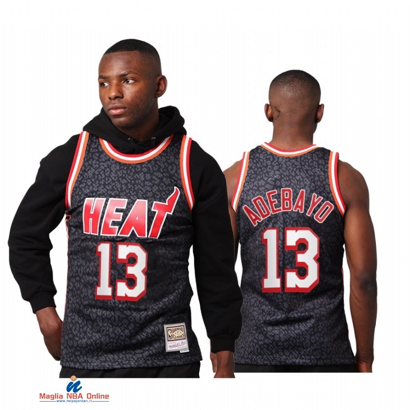 Maglia NBA Miami Heat NO.13 Bam Adebayo Nero Hardwood Classics 2021-22