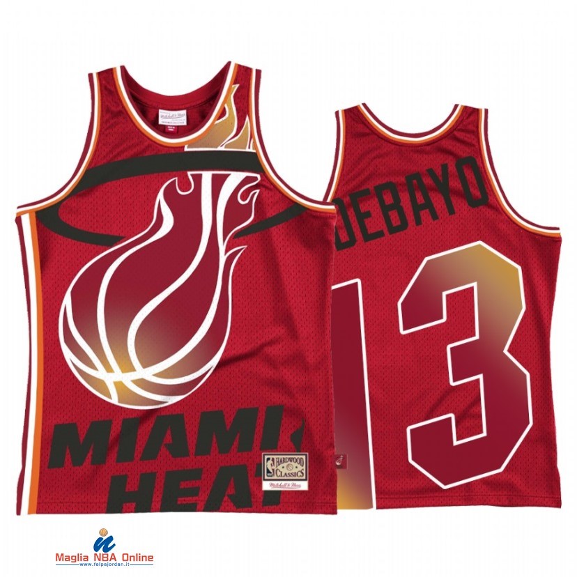 Maglia NBA Miami Heat NO.13 Bam Adebayo Rosso Hardwood Classics 2021-22
