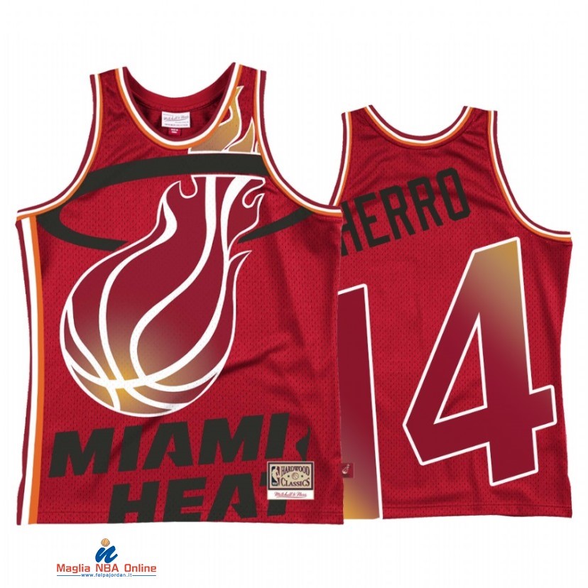 Maglia NBA Miami Heat NO.14 Tyler Herro Rosso Hardwood Classics 2021-22