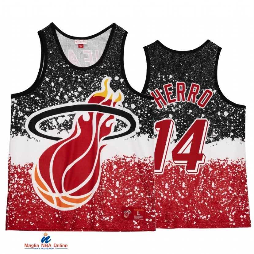 Maglia NBA Miami Heat NO.14 Tyler Herro Rosso Throwback 2021