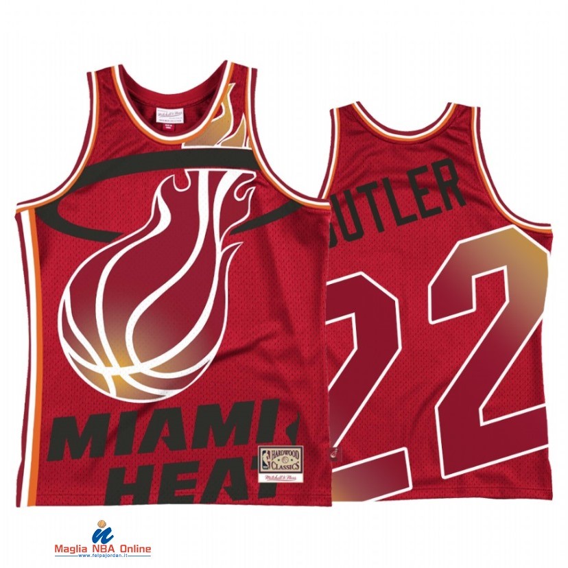 Maglia NBA Miami Heat NO.22 Jimmy Butler Rosso Hardwood Classics 2021-22