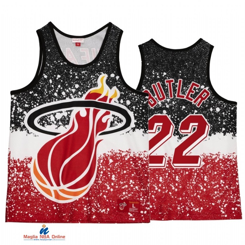 Maglia NBA Miami Heat NO.22 Jimmy Butler Rosso Throwback 2021