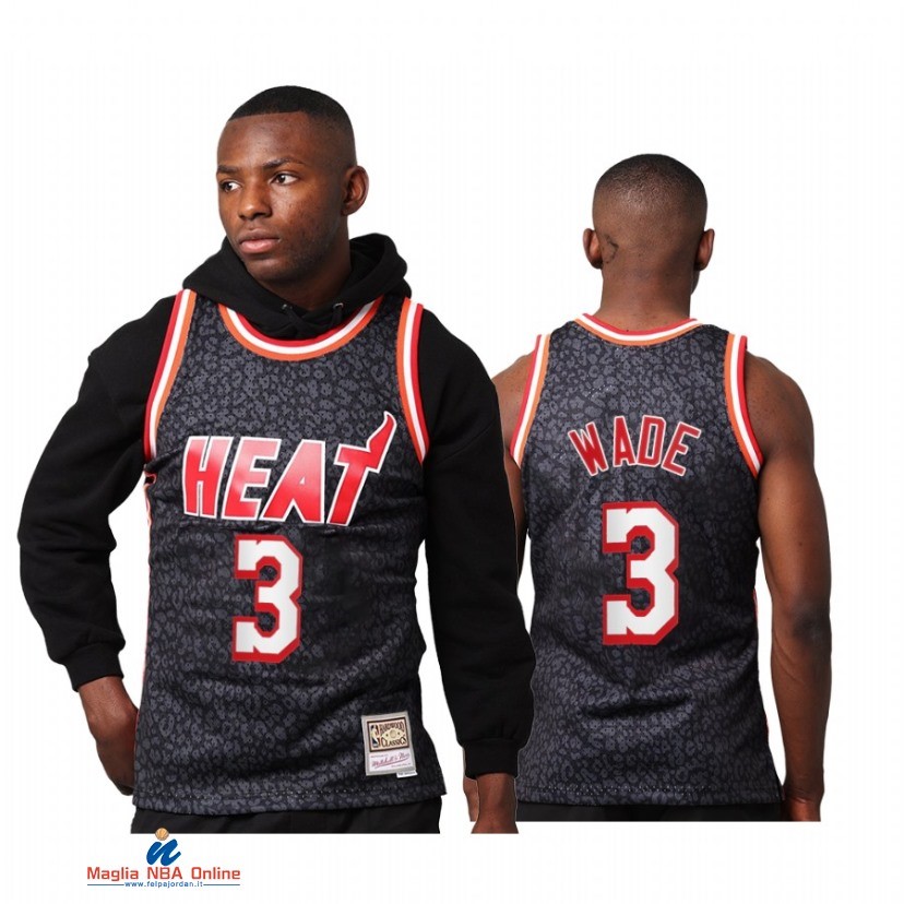 Maglia NBA Miami Heat NO.3 Dwyane Wade Nero Hardwood Classics 2021-22