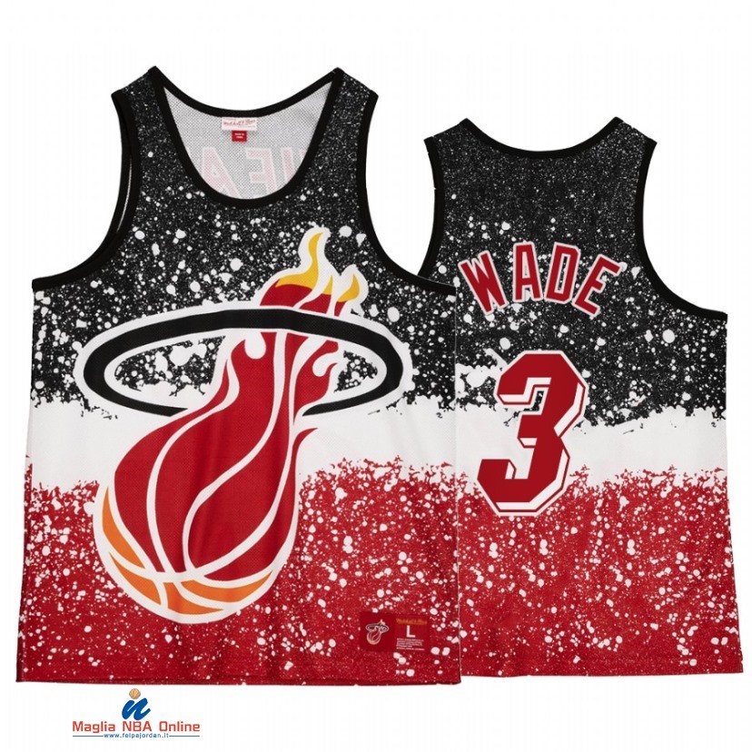 Maglia NBA Miami Heat NO.3 Dwyane Wade Rosso Throwback 2021