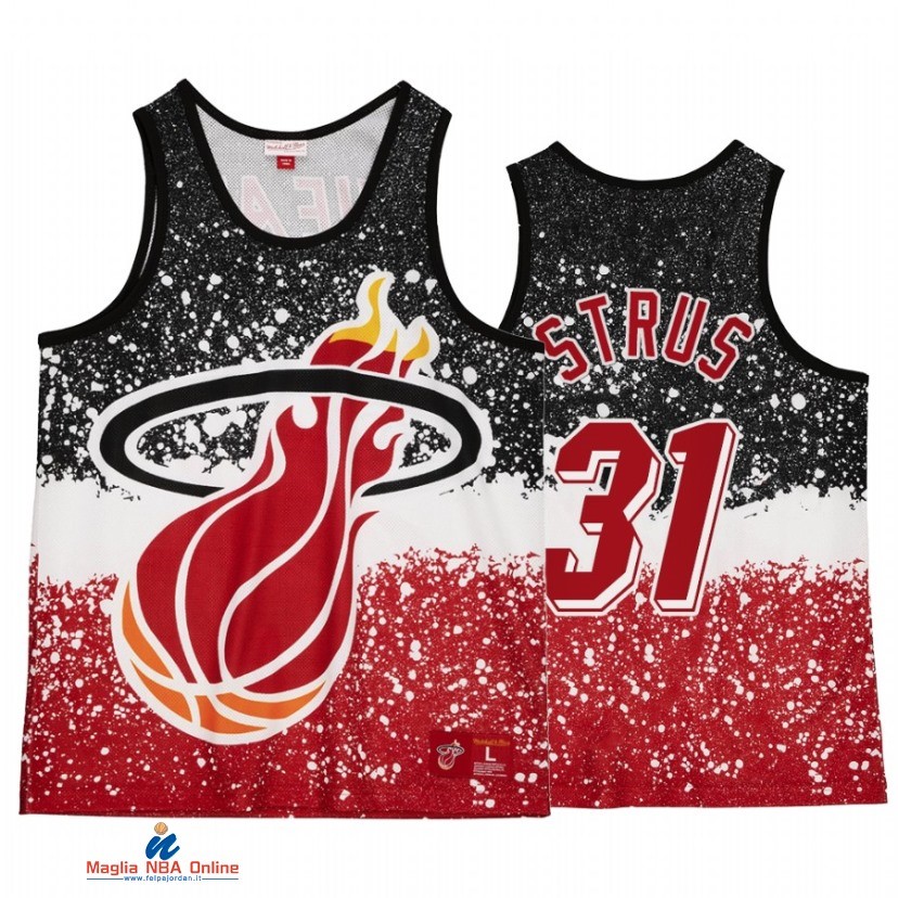 Maglia NBA Miami Heat NO.31 Max Strus Rosso Throwback 2021