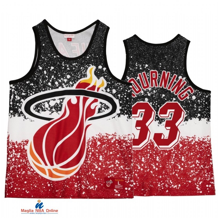 Maglia NBA Miami Heat NO.33 Alonzo Mourning Rosso Throwback 2021