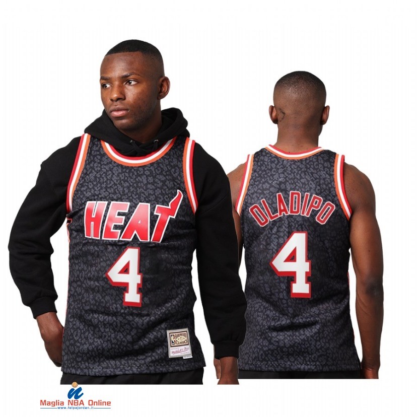 Maglia NBA Miami Heat NO.4 Victor Oladipo Nero Hardwood Classics 2021-22