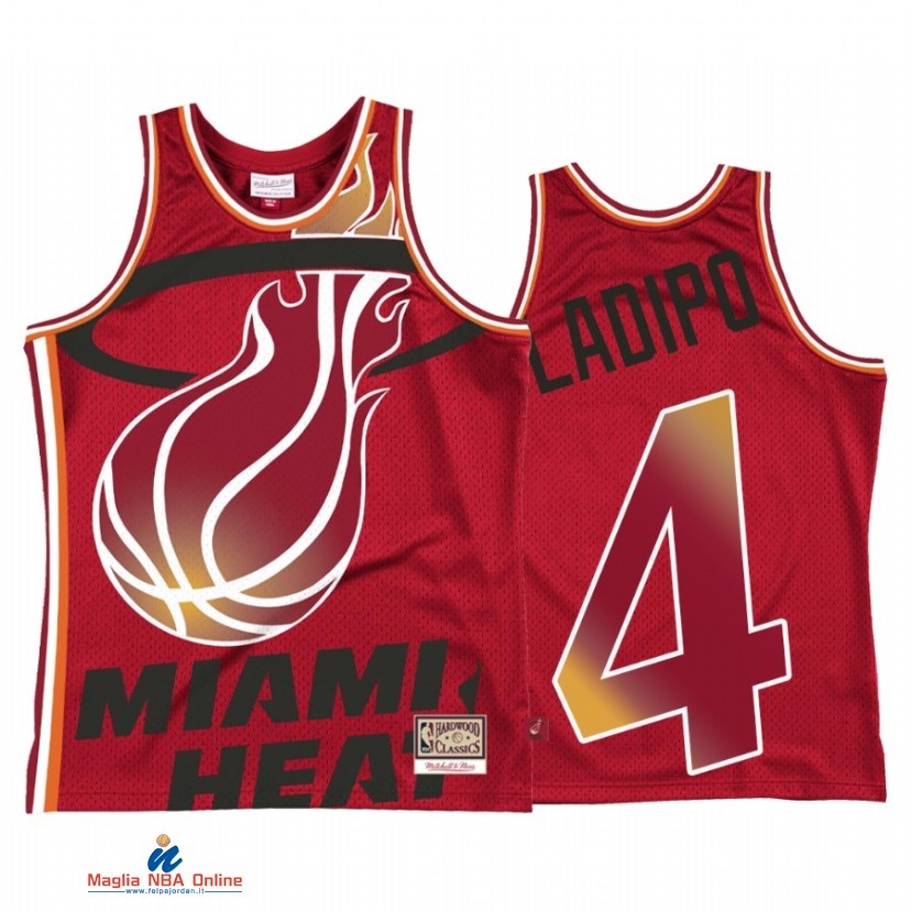 Maglia NBA Miami Heat NO.4 Victor Oladipo Rosso Hardwood Classics 2021-22