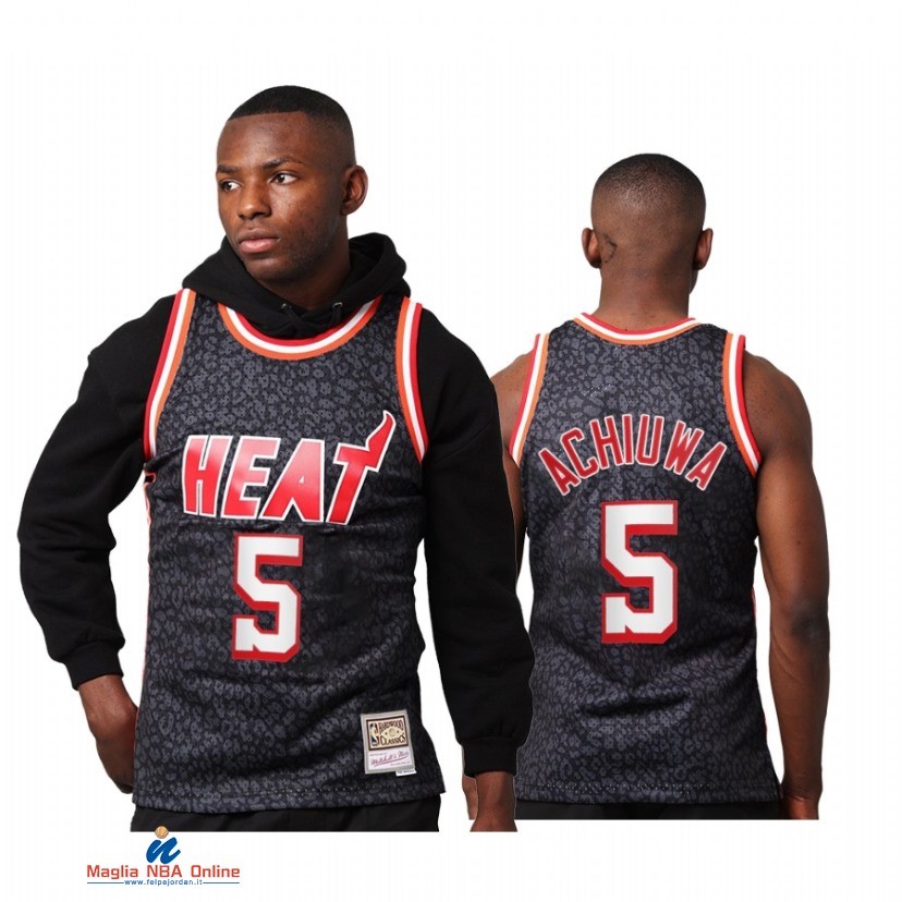 Maglia NBA Miami Heat NO.5 Precious Achiuwa Nero Hardwood Classics 2021-22