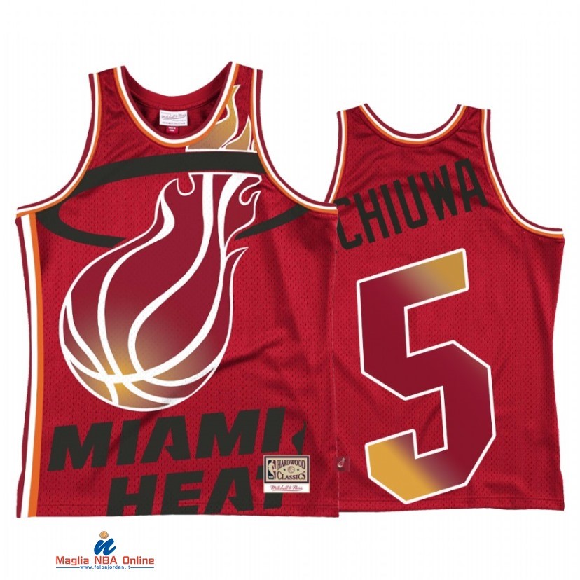 Maglia NBA Miami Heat NO.5 Precious Achiuwa Rosso Hardwood Classics 2021-22