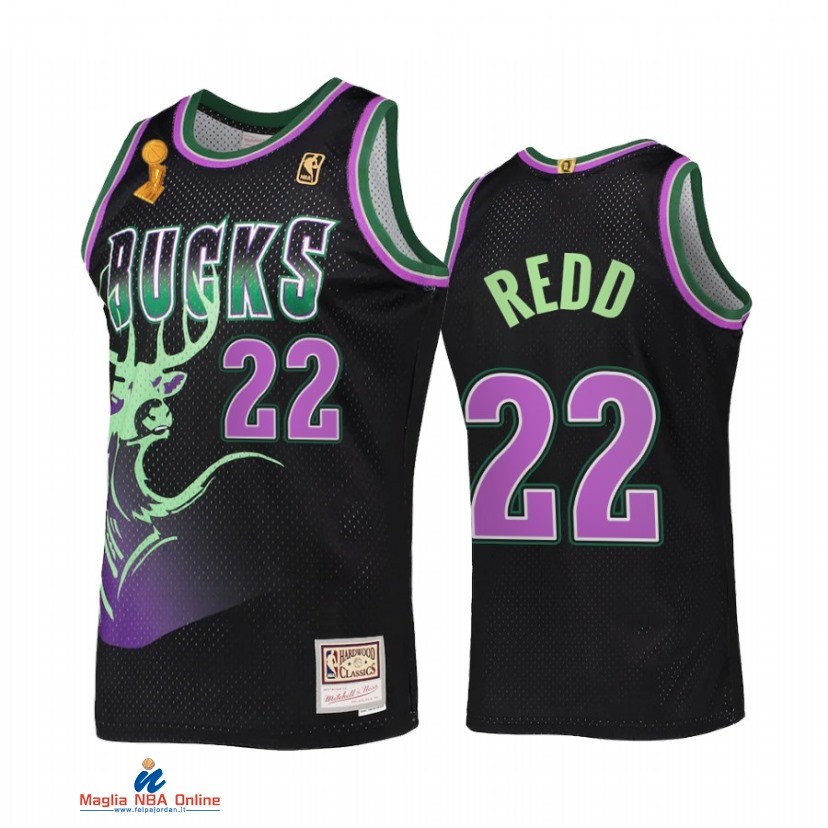 Maglia NBA Milwaukee Bucks Campionato Finali 2021 NO.22 Michael Redd Nero