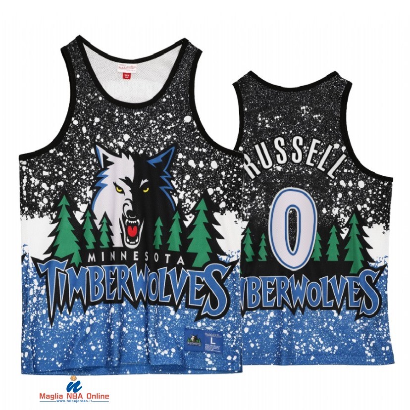 Maglia NBA Minnesota Timberwolves NO.0 D'Angelo Russell Nero Throwback 2021