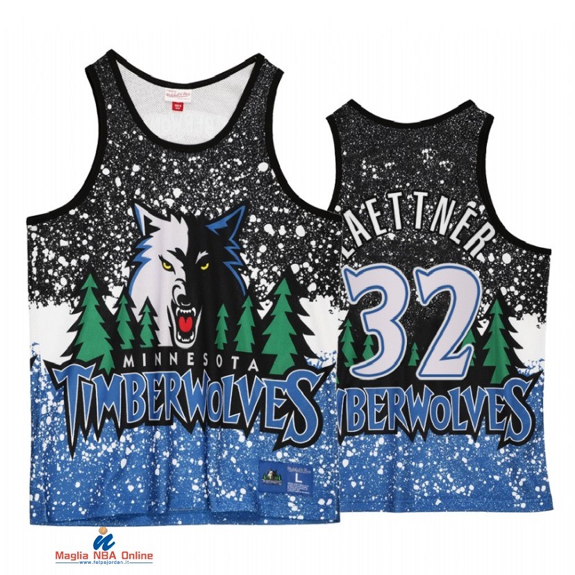 Maglia NBA Minnesota Timberwolves NO.32 Christian Laettner Nero Throwback 2021