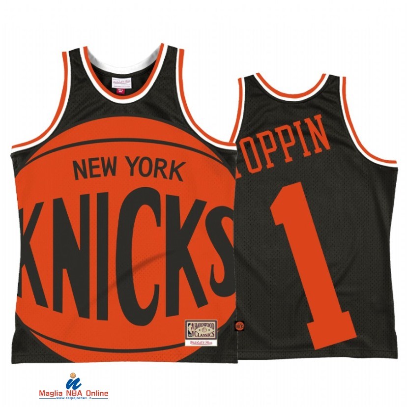 Maglia NBA New York Knicks NO.1 Obi Toppin Big Face 2.0 Nero 2021