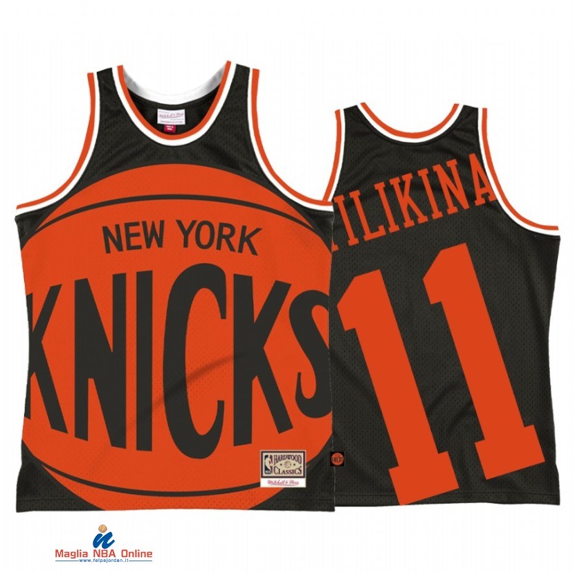 Maglia NBA New York Knicks NO.11 Frank Ntilikina Big Face 2.0 Nero 2021