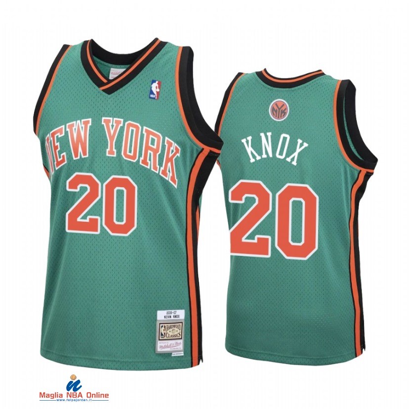 Maglia NBA New York Knicks NO.20 Kevin Knox Verde Hardwood Classics 2021