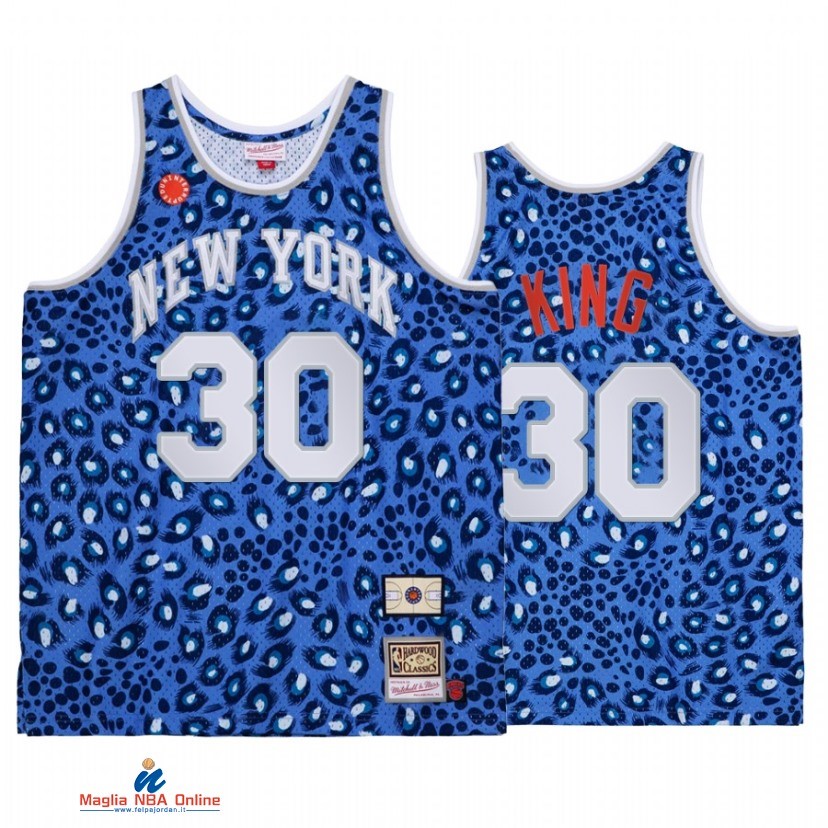 Maglia NBA New York Knicks NO.30 Bernard King Blu Throwback 2021