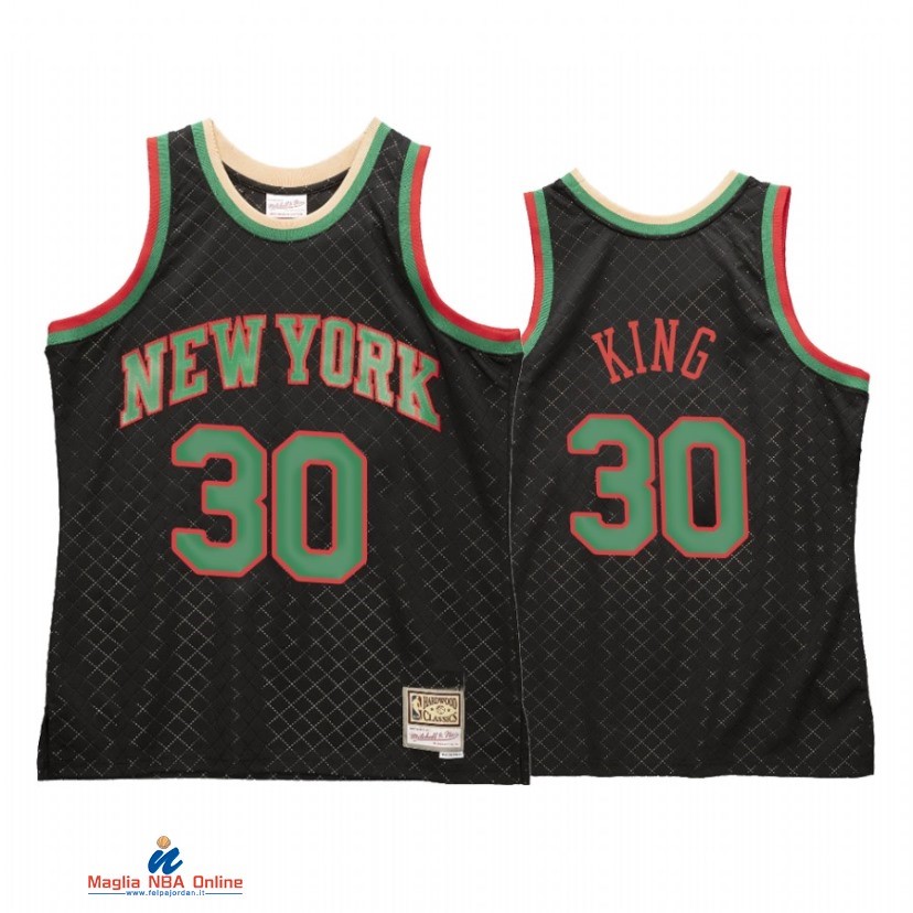 Maglia NBA New York Knicks NO.30 Bernard King Nero Hardwood Classics 2021