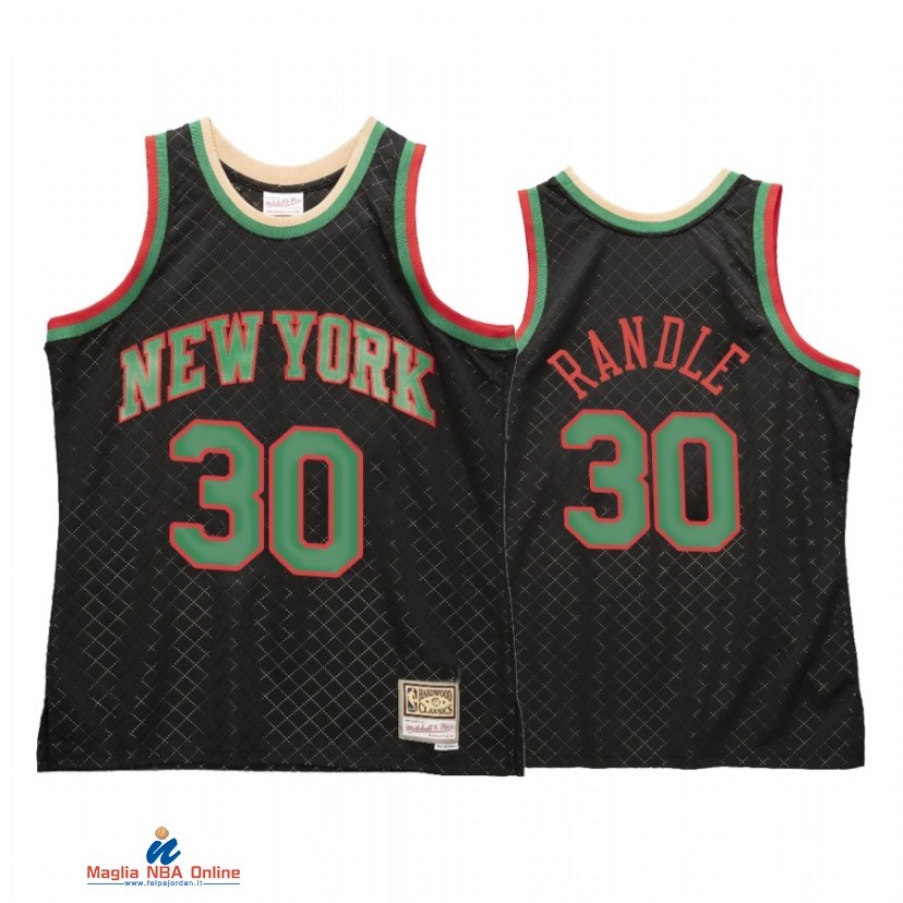 Maglia NBA New York Knicks NO.30 Julius Randle Nero Hardwood Classics 2021