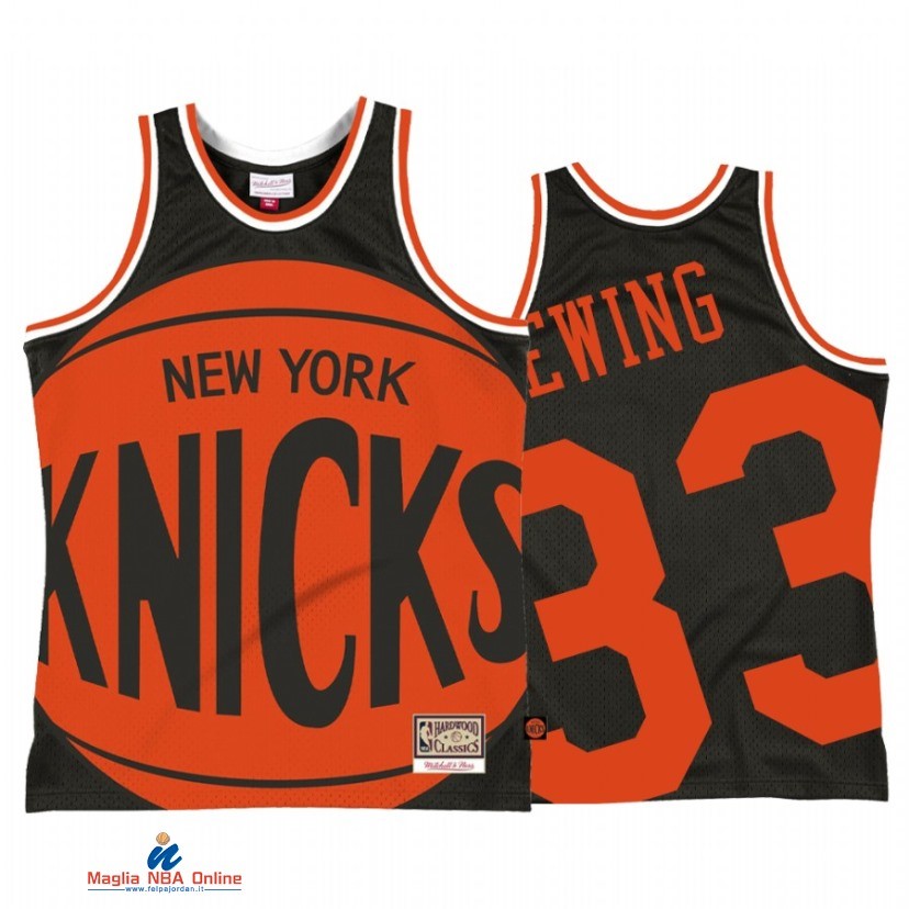 Maglia NBA New York Knicks NO.33 Patrick Ewing Big Face 2.0 Nero 2021