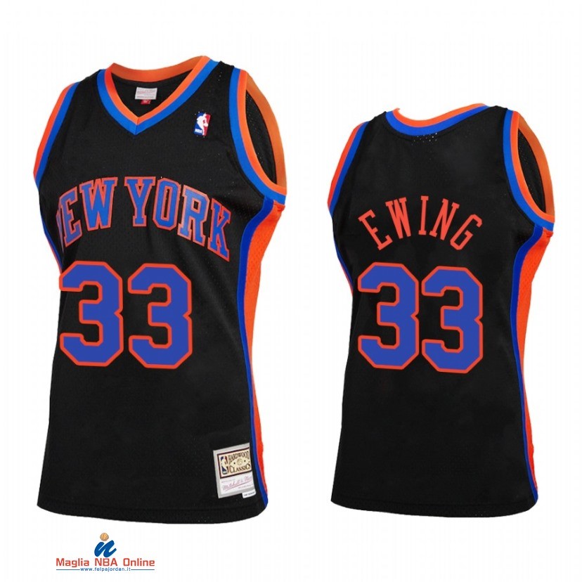 Maglia NBA New York Knicks NO.33 Patrick Ewing Reload 2.0 Nero Hardwood Classics 2021