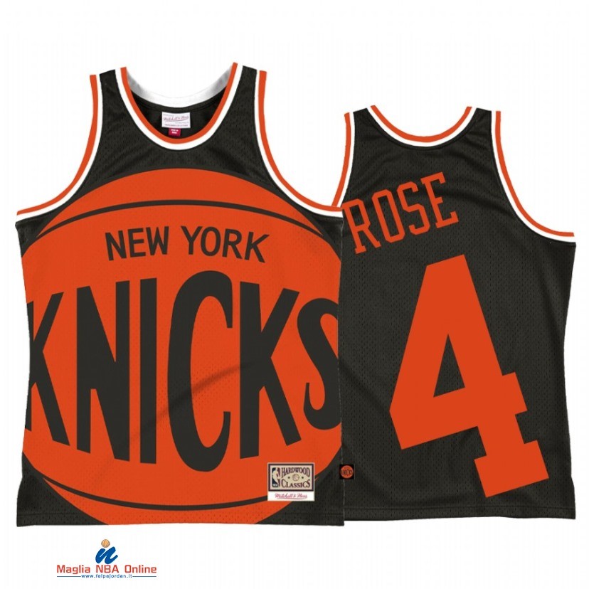 Maglia NBA New York Knicks NO.4 Derrick Rose Big Face 2.0 Nero 2021