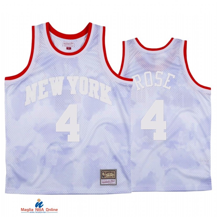 Maglia NBA New York Knicks NO.4 Derrick Rose Rosso Hardwood Classics 2021