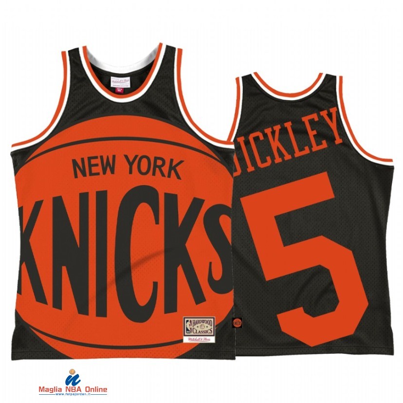 Maglia NBA New York Knicks NO.5 Immanuel Quickley Big Face 2.0 Nero 2021