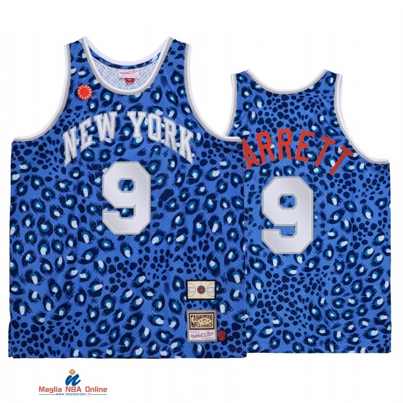 Maglia NBA New York Knicks NO.9 RJ Barrett Blu Throwback 2021