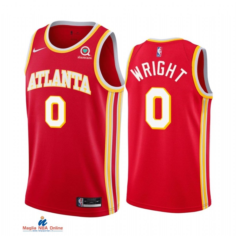 Maglia NBA Nike Atlanta Hawks NO.0 Delon Wright Rosso Icon 2021-22