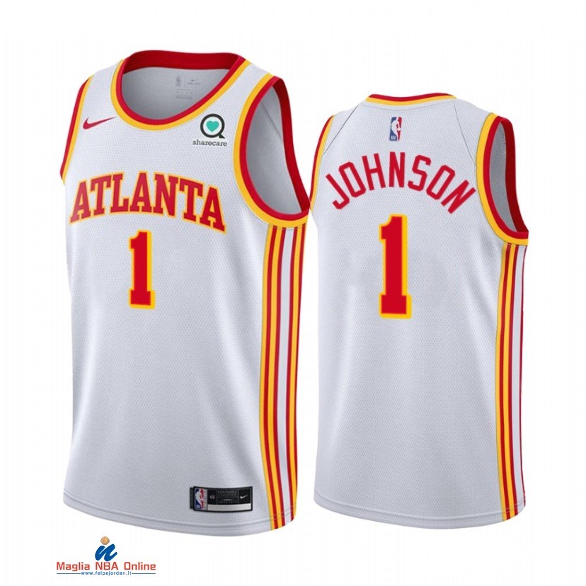 Maglia NBA Nike Atlanta Hawks NO.1 Jalen Johnson Bianco Association 2021-22