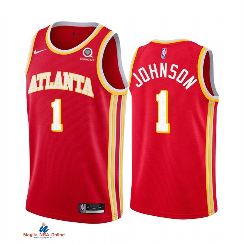Maglia NBA Nike Atlanta Hawks NO.1 Jalen Johnson Rosso Icon 2021-22