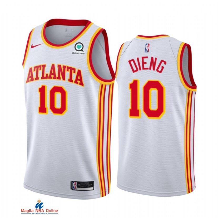 Maglia NBA Nike Atlanta Hawks NO.10 Gorgui Dieng Bianco Association 2021-22