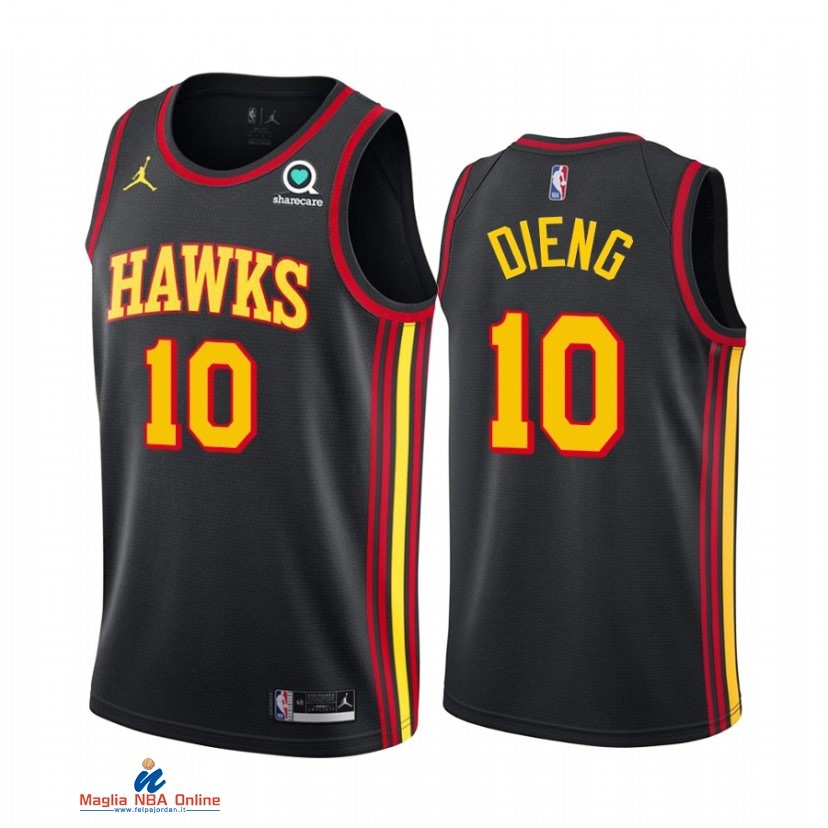 Maglia NBA Nike Atlanta Hawks NO.10 Gorgui Dieng Nero Statement 2021-22