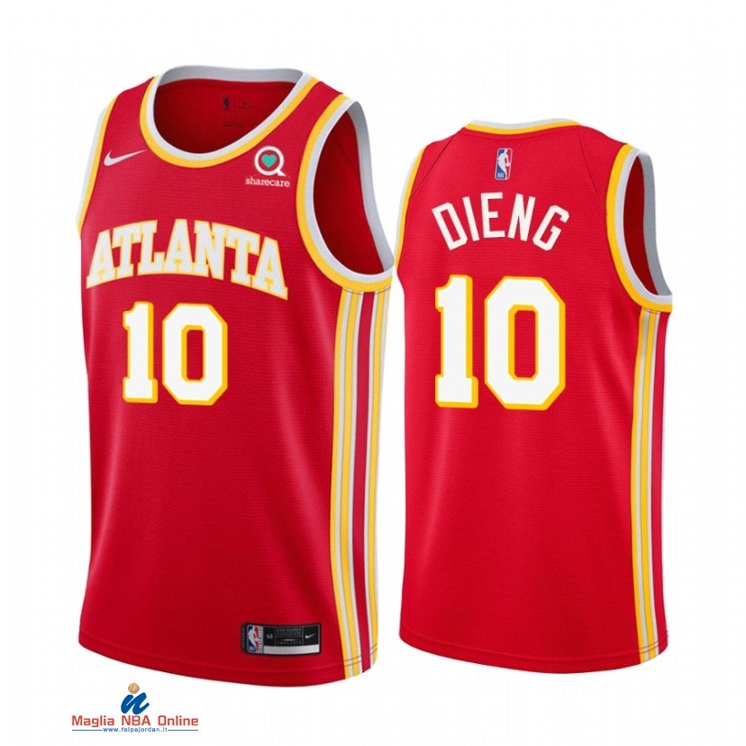 Maglia NBA Nike Atlanta Hawks NO.10 Gorgui Dieng Rosso Icon 2021-22