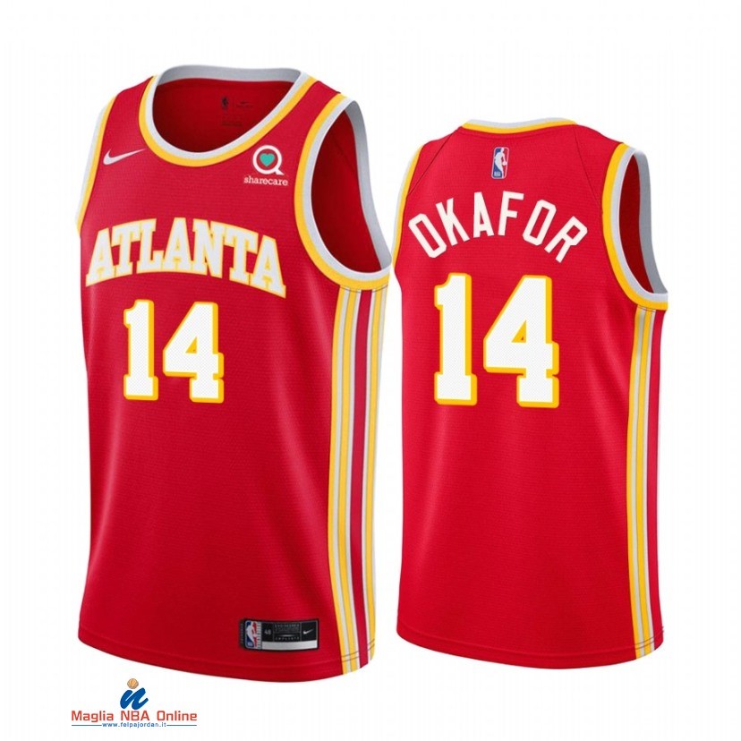 Maglia NBA Nike Atlanta Hawks NO.14 Jahlil Okafor Rosso Icon 2021-22