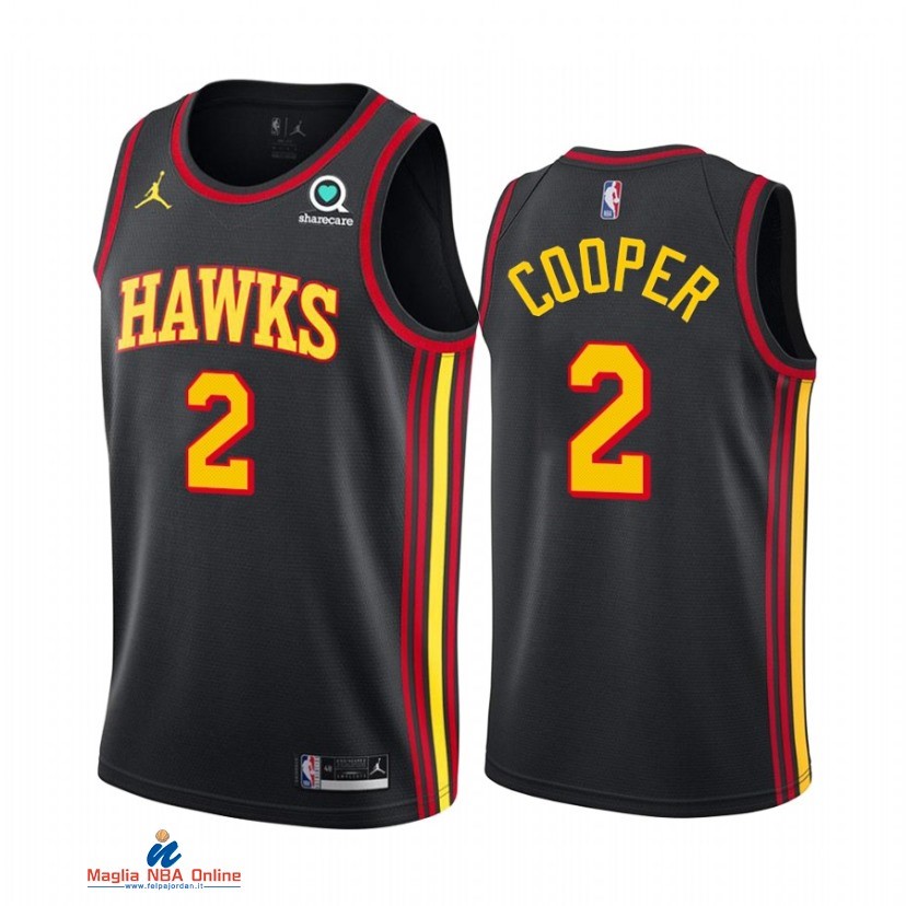 Maglia NBA Nike Atlanta Hawks NO.2 Sharife Cooper Nero Statement 2021-22