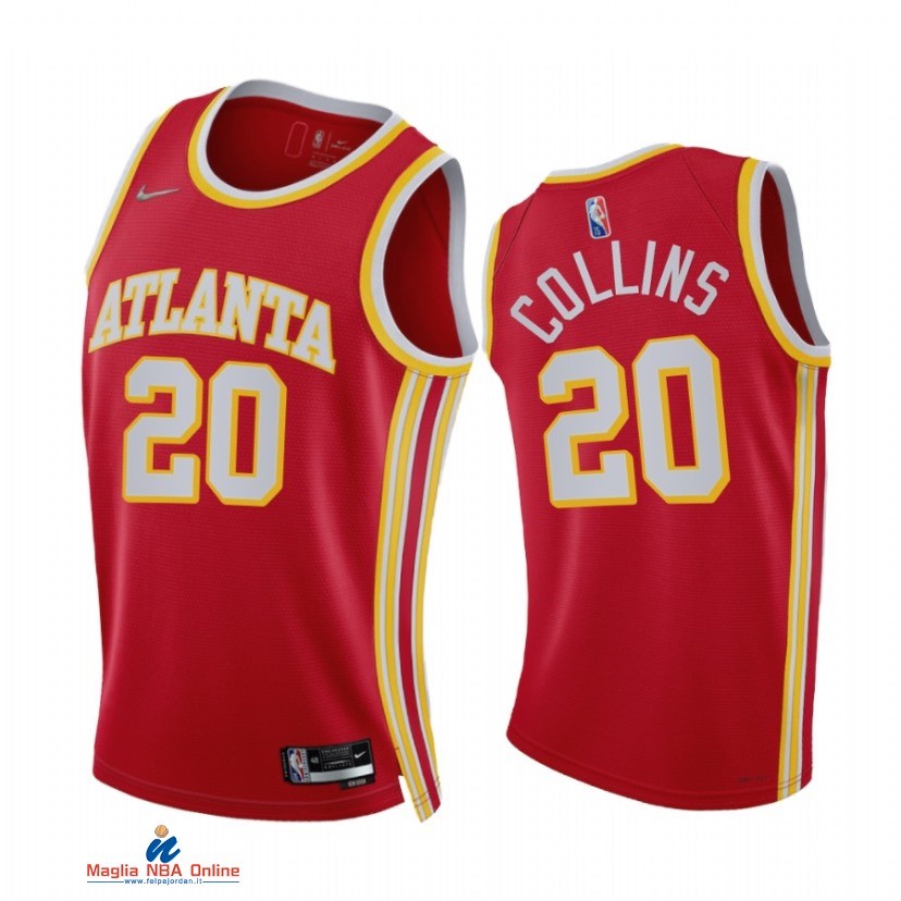 Maglia NBA Nike Atlanta Hawks NO.20 John Collins 75th Season Diamante Rosso Icon 2021-22