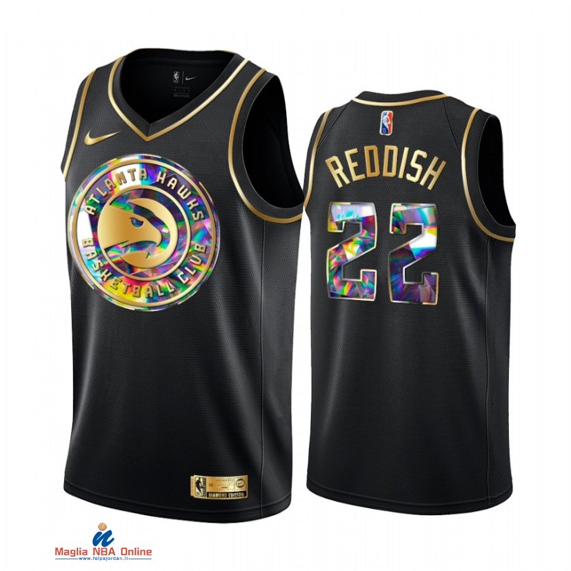 Maglia NBA Nike Atlanta Hawks NO.22 Cam Reddish Nero Diamante 2021-22