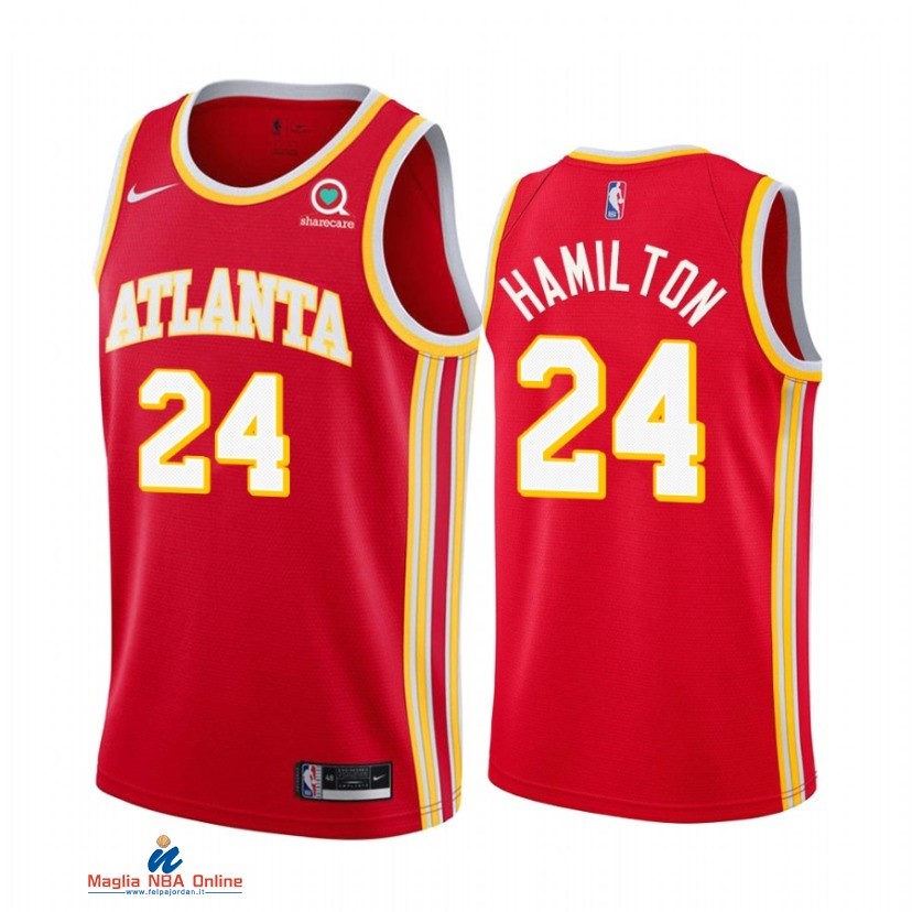 Maglia NBA Nike Atlanta Hawks NO.24 Johnny Hamilton Rosso Icon 2021-22
