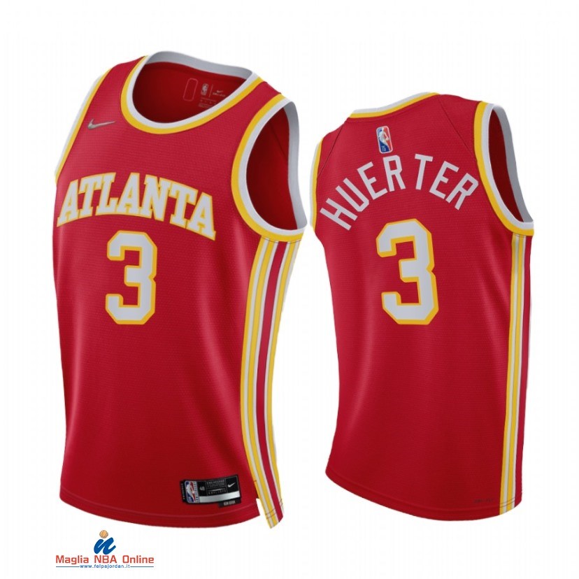 Maglia NBA Nike Atlanta Hawks NO.3 Kevin Huerter 75th Season Diamante Rosso Icon 2021-22