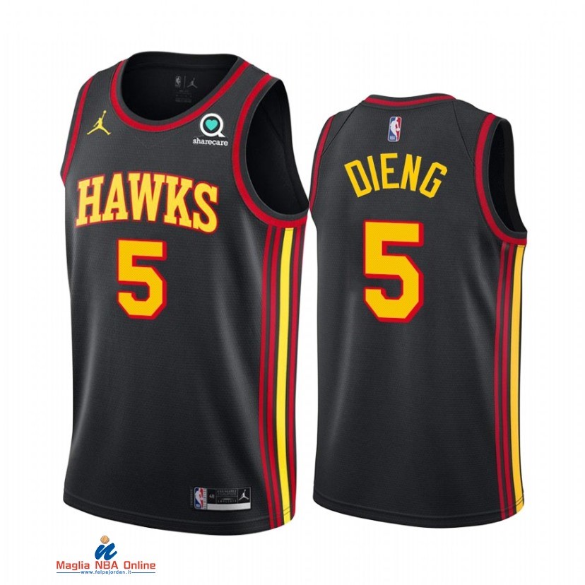 Maglia NBA Nike Atlanta Hawks NO.5 Gorgui Dieng Nero Statement 2021-22