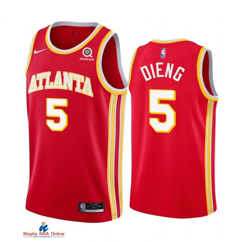 Maglia NBA Nike Atlanta Hawks NO.5 Gorgui Dieng Rosso Icon 2021-22