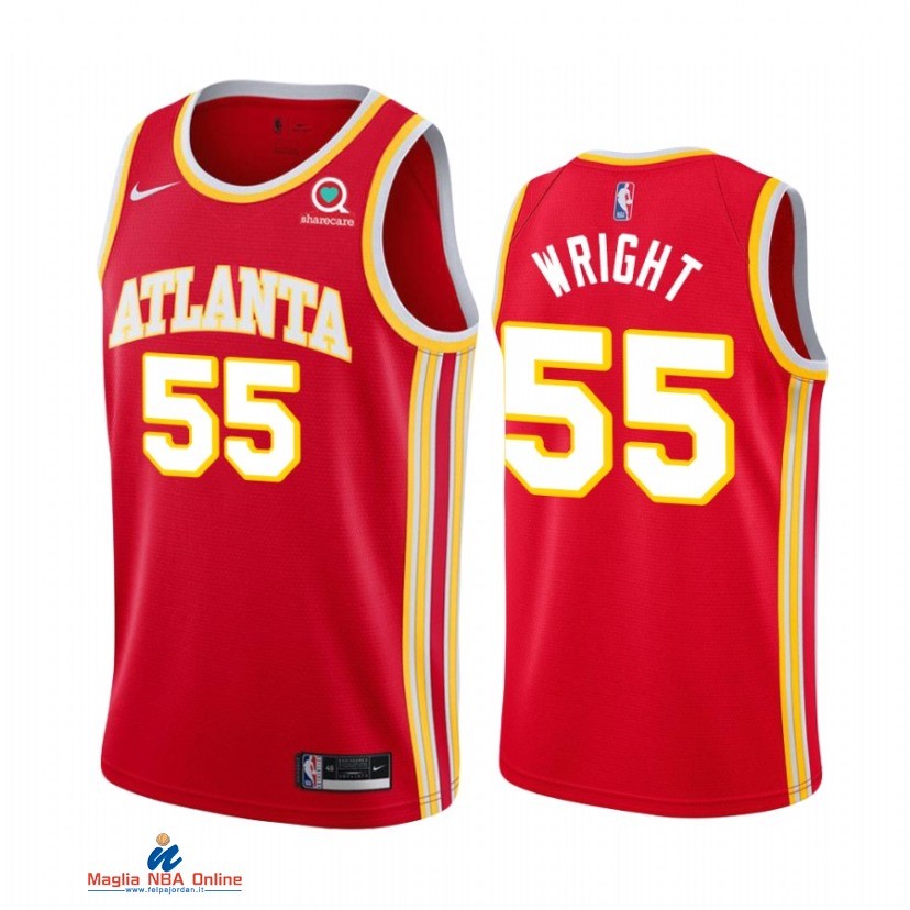 Maglia NBA Nike Atlanta Hawks NO.55 Delon Wright Rosso Icon 2021-22
