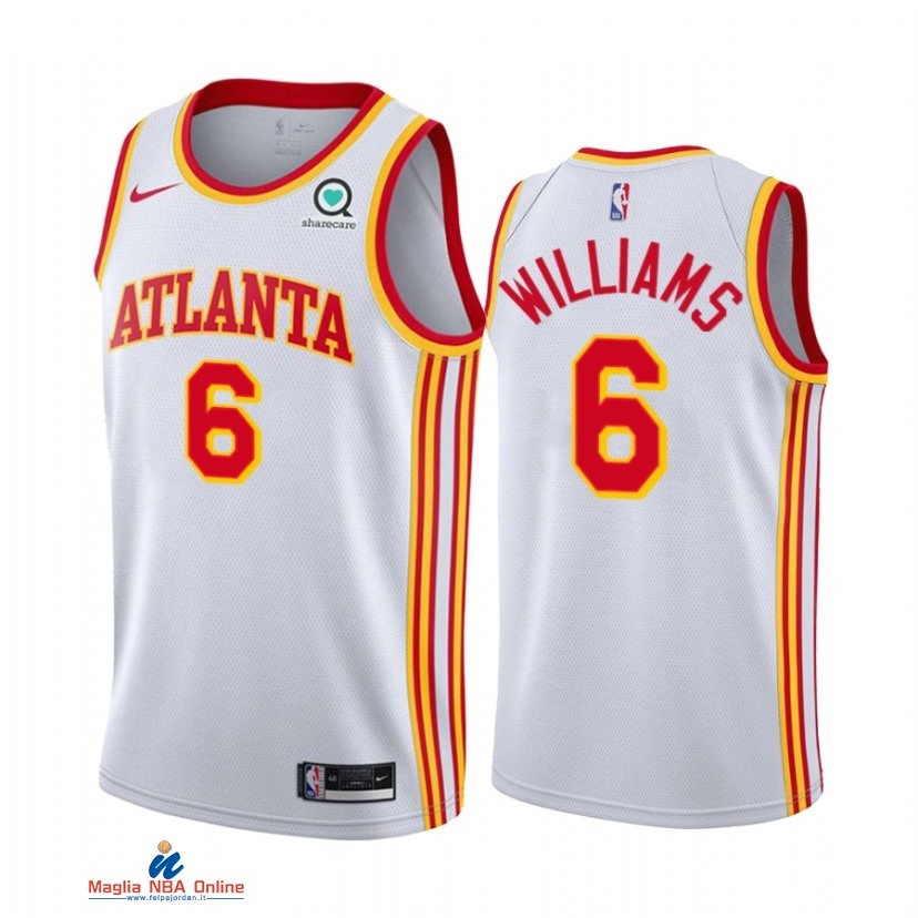 Maglia NBA Nike Atlanta Hawks NO.6 Lou Williams Bianco Association 2021-22