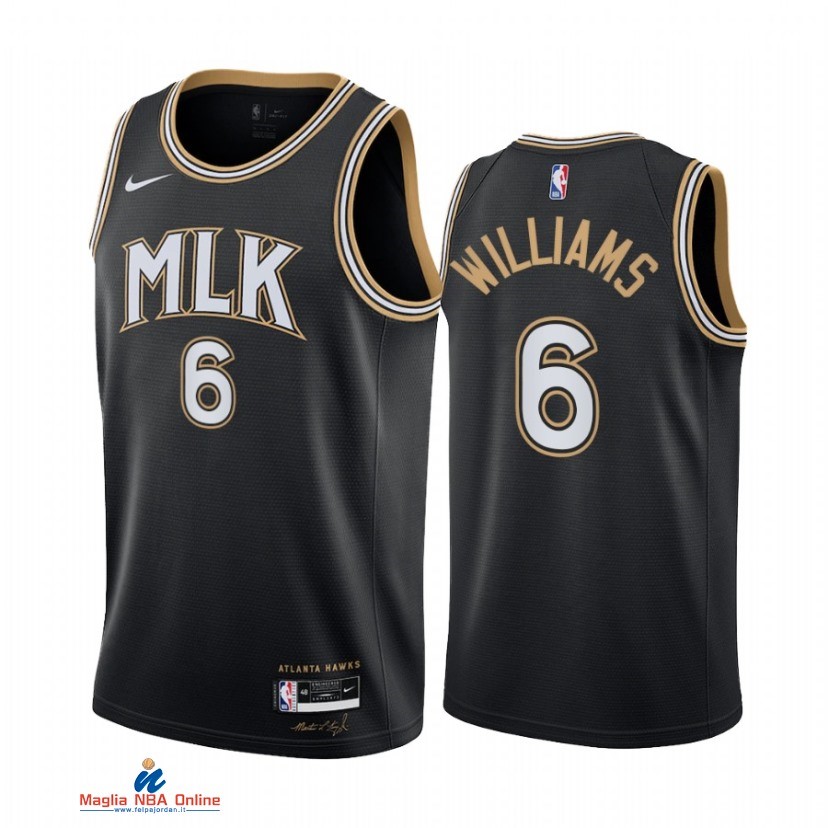 Maglia NBA Nike Atlanta Hawks NO.6 Lou Williams Nero Città 2021-22