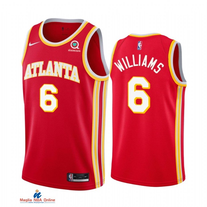 Maglia NBA Nike Atlanta Hawks NO.6 Lou Williams Rosso Icon 2021-22